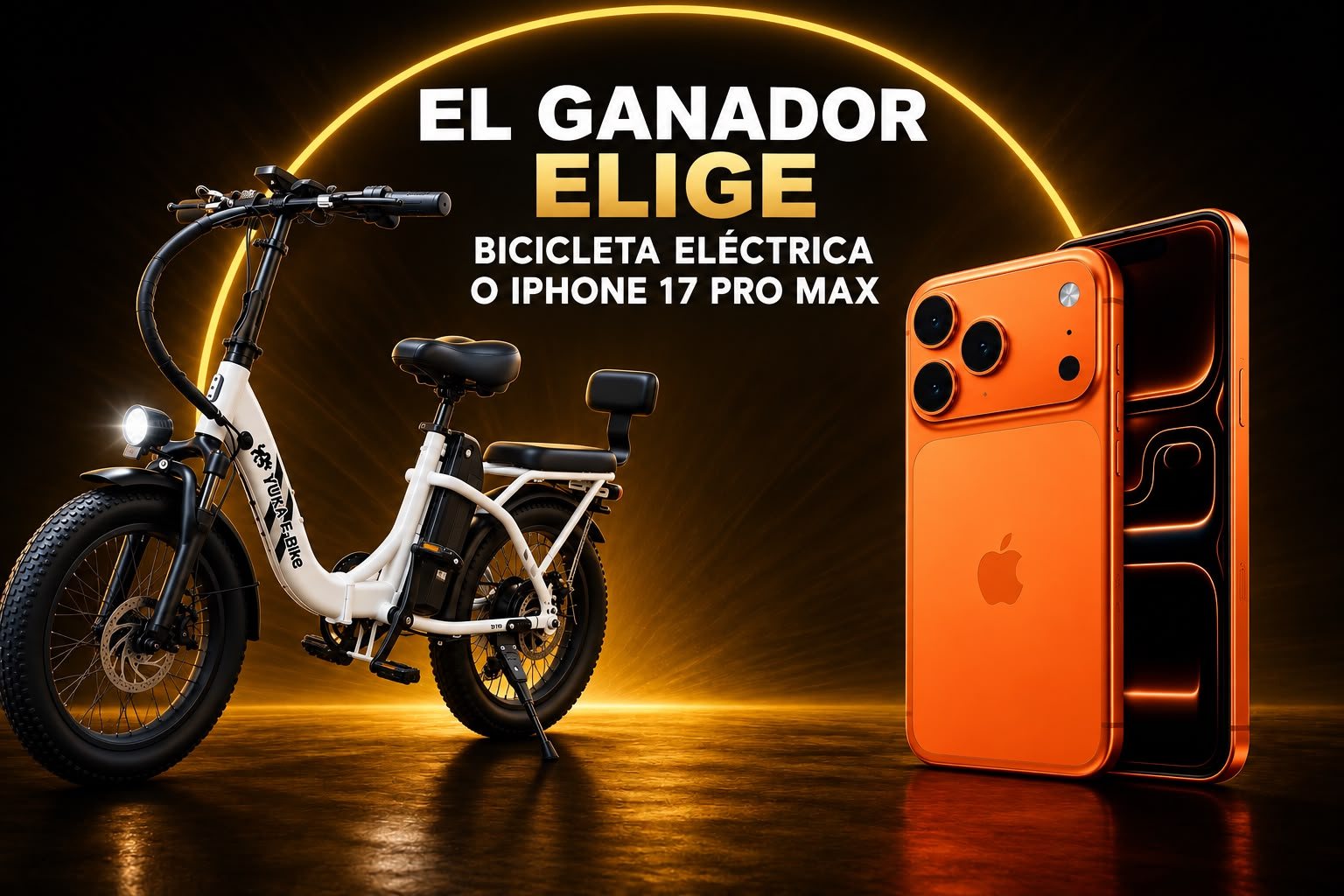 El ganador elige: bicicleta eléctrica o iPhone 17 Pro Max